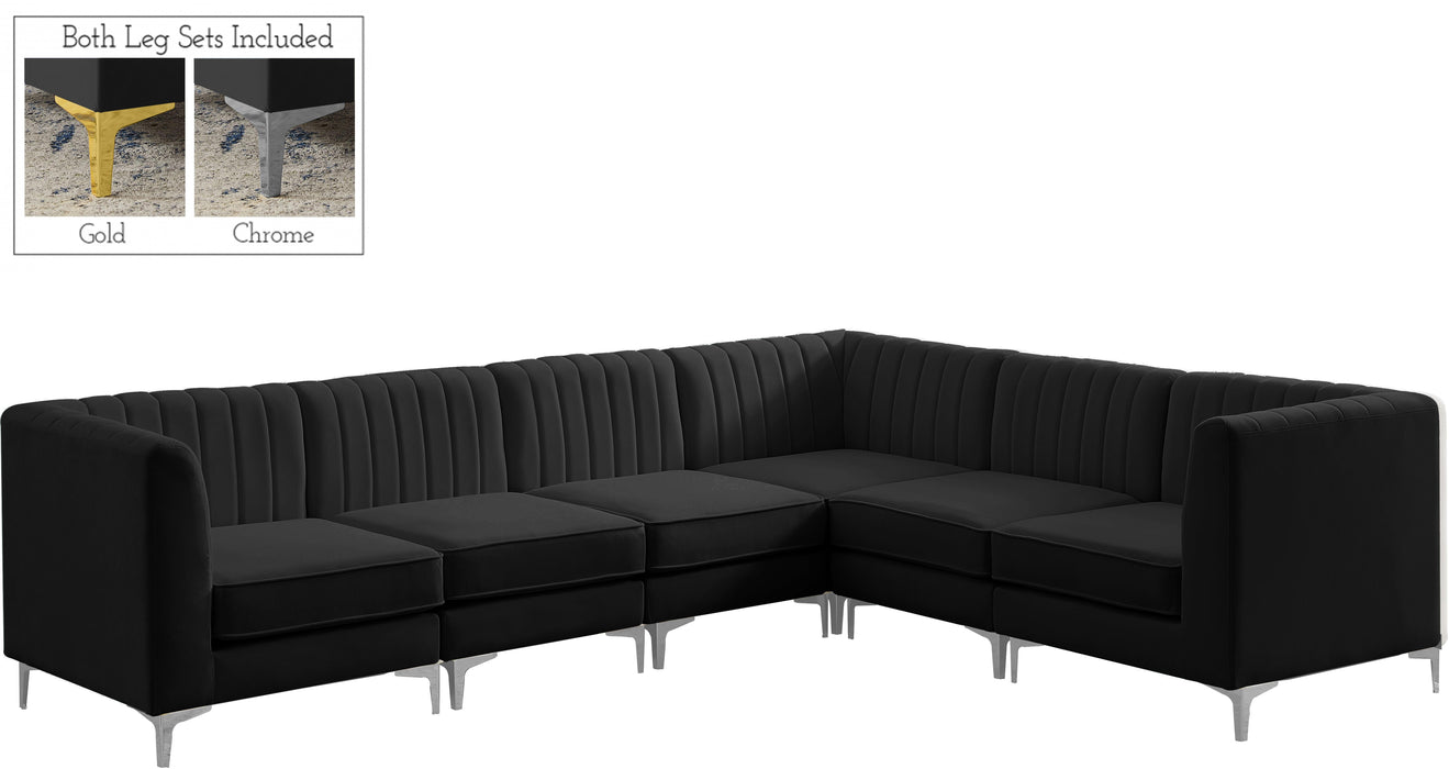 Alina Black Velvet Modular Sectional - Royal Furniture & Gifts (MI) - Multi Location