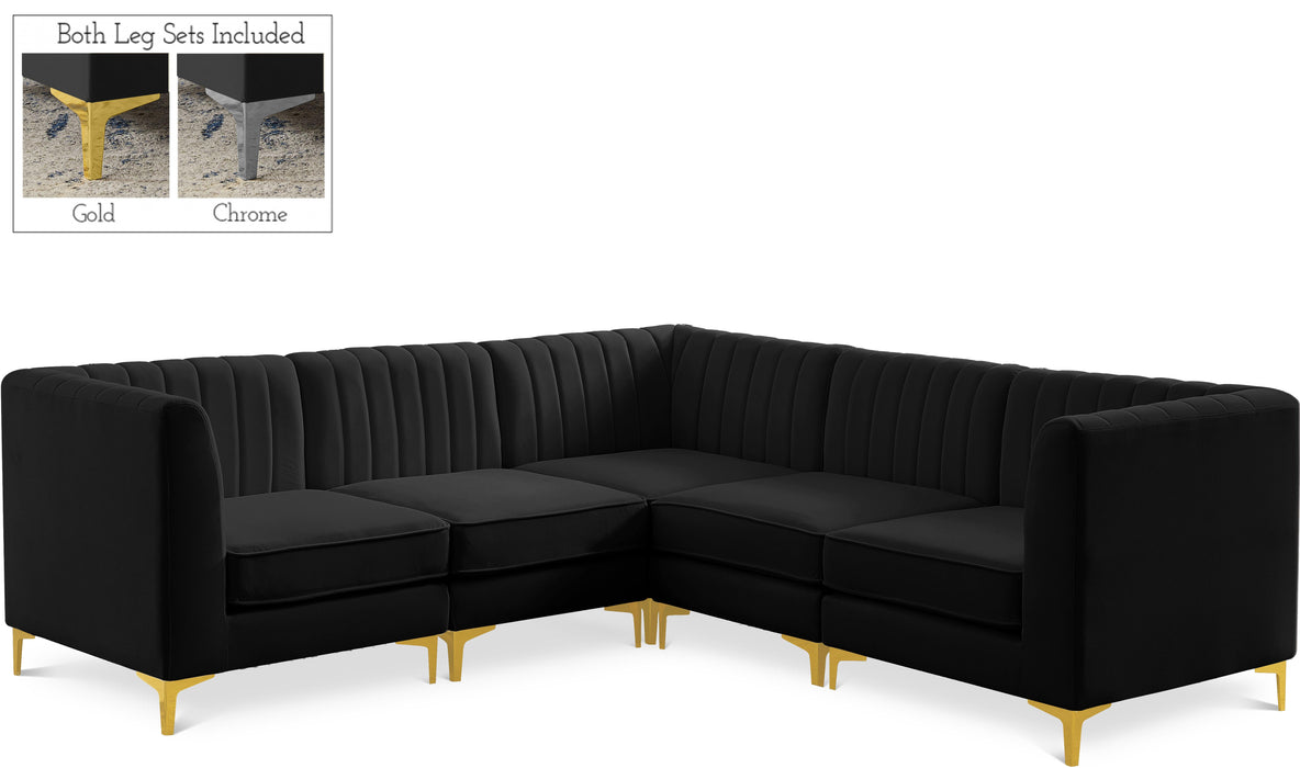 Alina Black Velvet Modular Sectional - Royal Furniture & Gifts (MI) - Multi Location