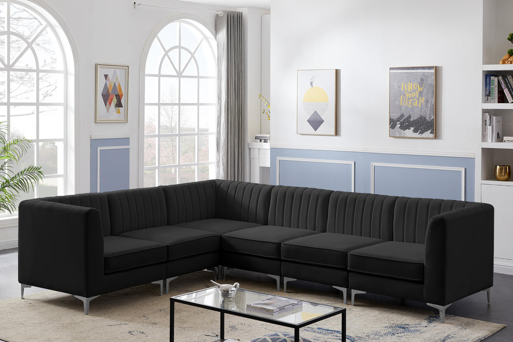 Alina Black Velvet Modular Sectional - Royal Furniture & Gifts (MI) - Multi Location