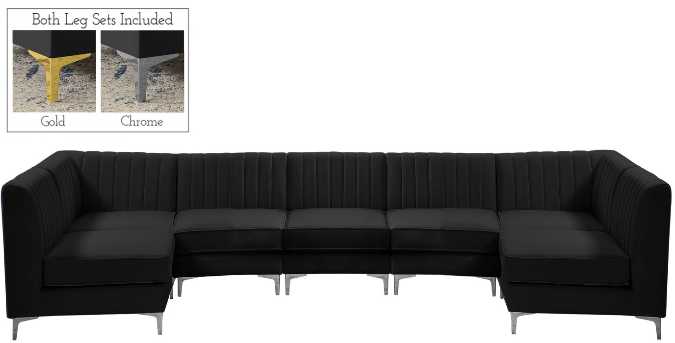 Alina Black Velvet Modular Sectional - Royal Furniture & Gifts (MI) - Multi Location