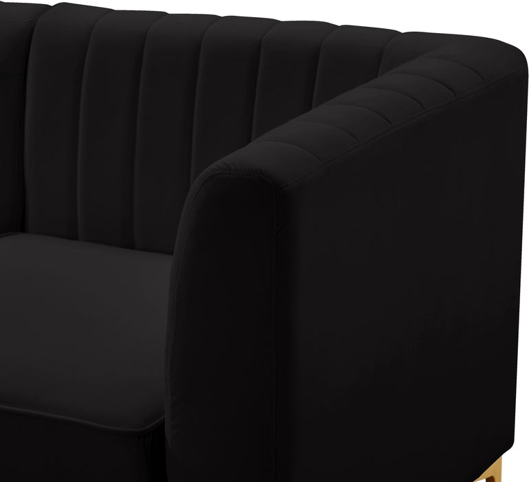 Alina Black Velvet Modular Sectional - Royal Furniture & Gifts (MI) - Multi Location