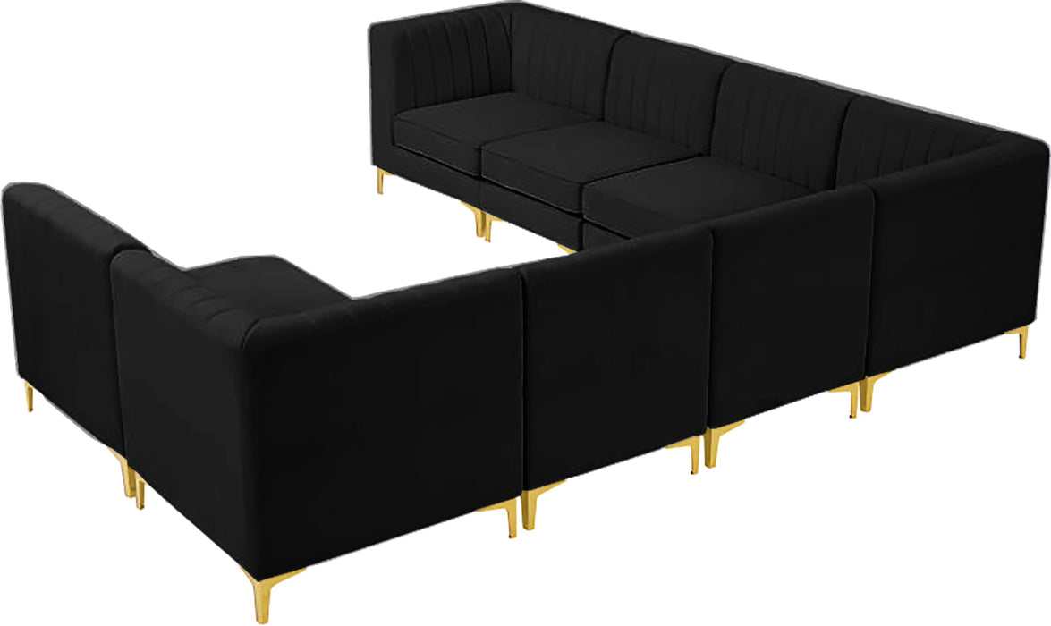 Alina Black Velvet Modular Sectional - Royal Furniture & Gifts (MI) - Multi Location
