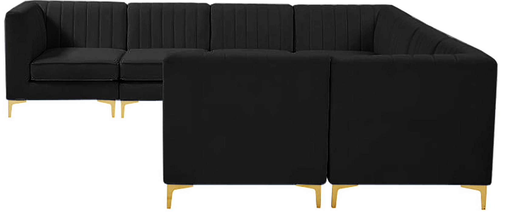Alina Black Velvet Modular Sectional - Royal Furniture & Gifts (MI) - Multi Location