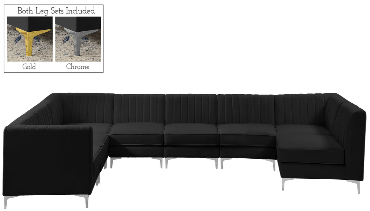 Alina Black Velvet Modular Sectional - Royal Furniture & Gifts (MI) - Multi Location