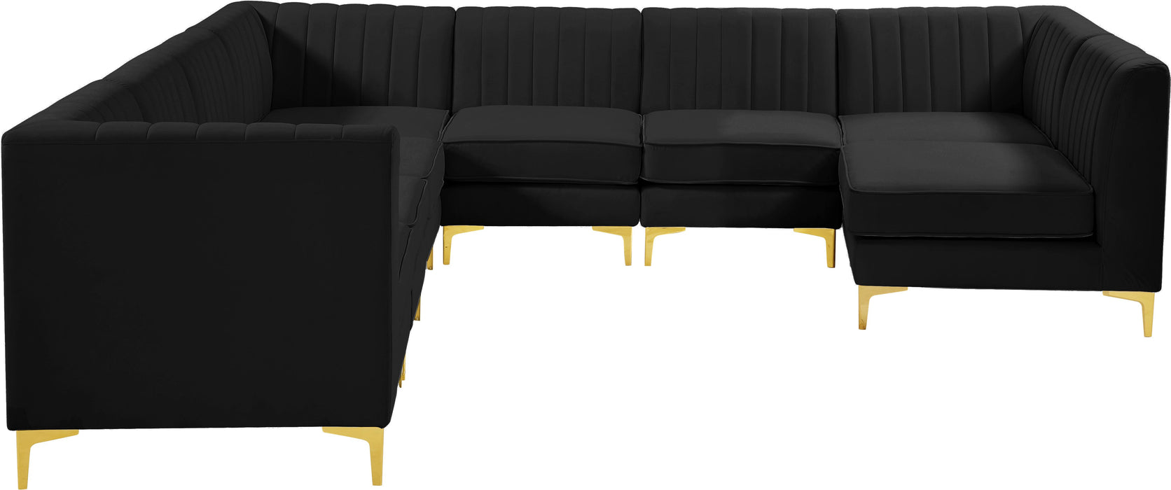 Alina Black Velvet Modular Sectional - Royal Furniture & Gifts (MI) - Multi Location