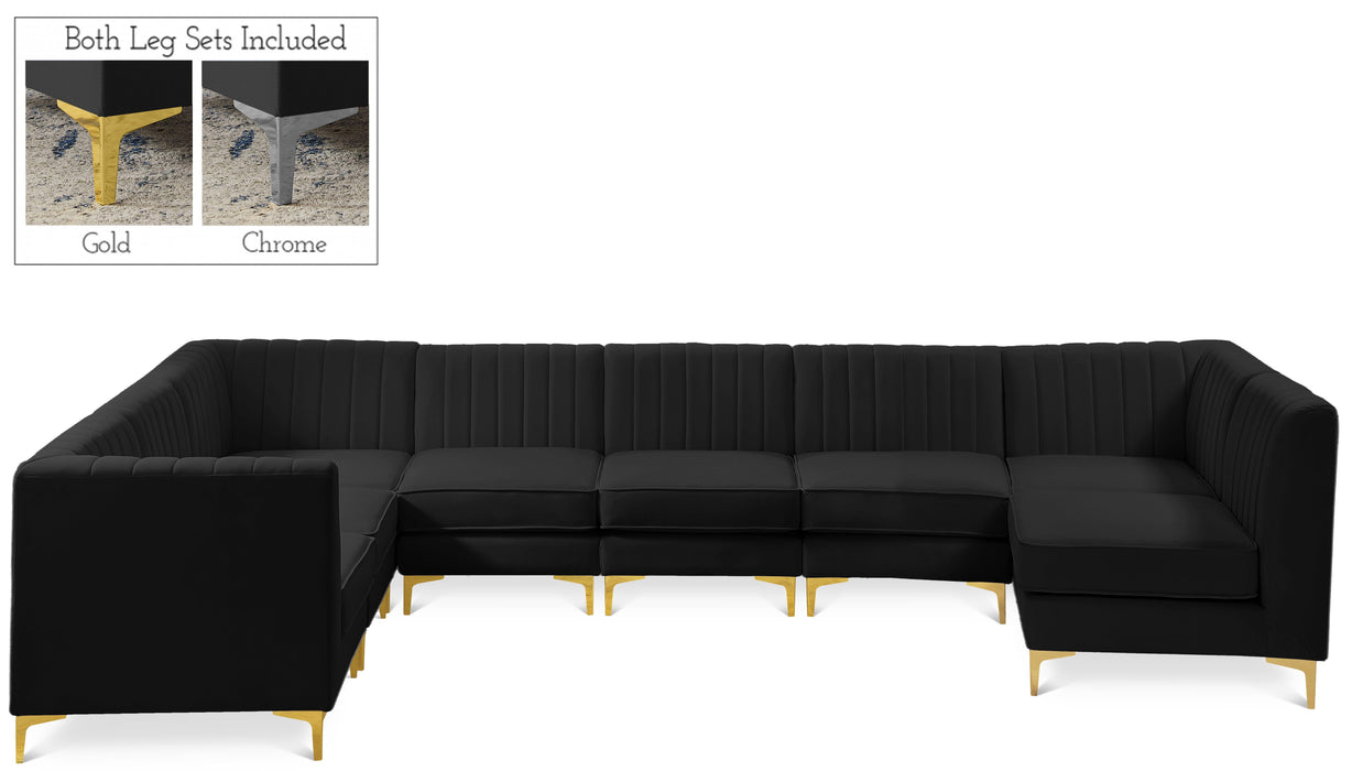 Alina Black Velvet Modular Sectional - Royal Furniture & Gifts (MI) - Multi Location