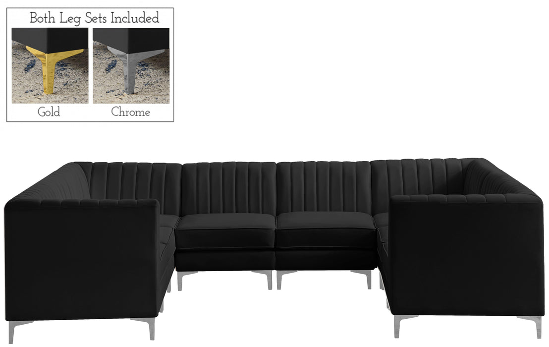 Alina Black Velvet Modular Sectional - Royal Furniture & Gifts (MI) - Multi Location