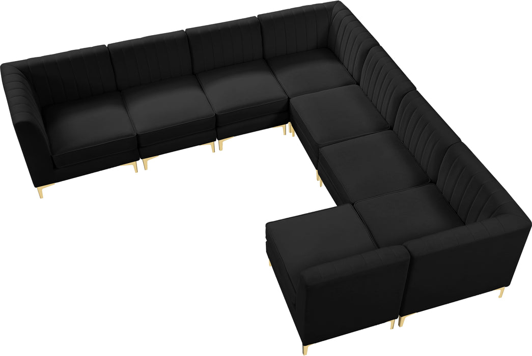 Alina Black Velvet Modular Sectional - Royal Furniture & Gifts (MI) - Multi Location