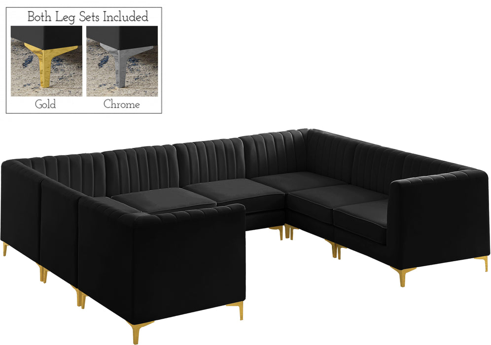 Alina Black Velvet Modular Sectional - Royal Furniture & Gifts (MI) - Multi Location