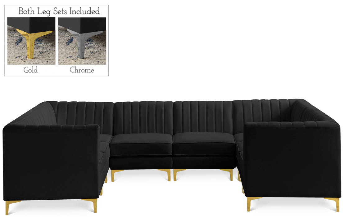 Alina Black Velvet Modular Sectional - Royal Furniture & Gifts (MI) - Multi Location