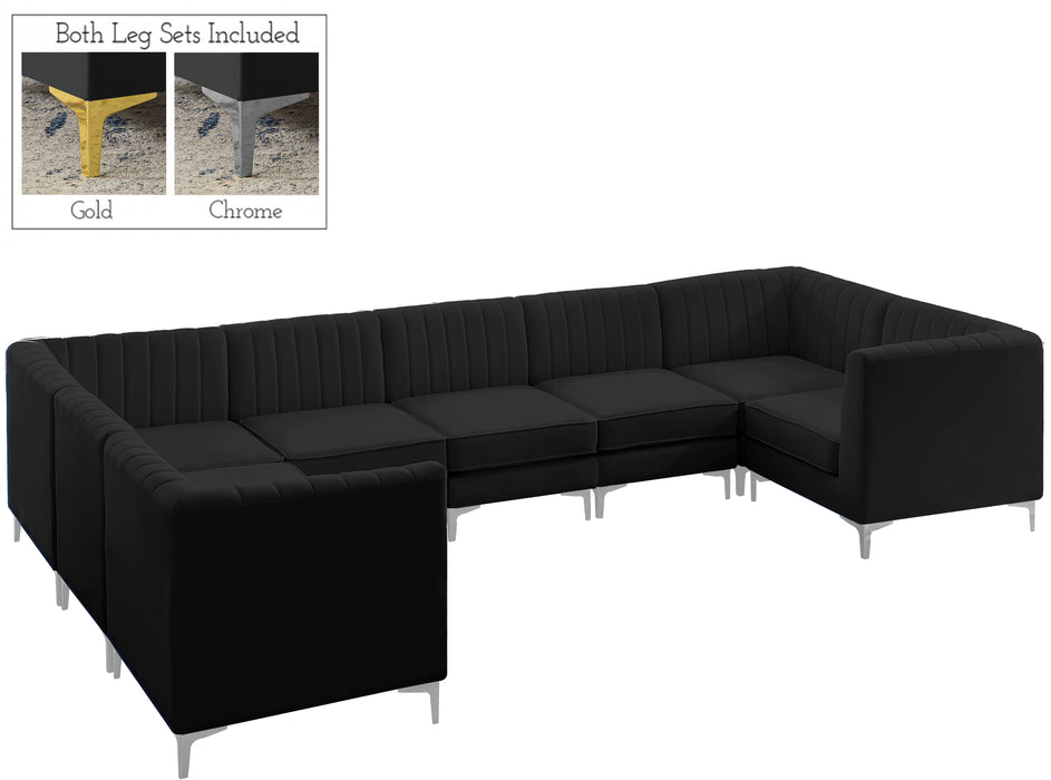Alina Black Velvet Modular Sectional - Royal Furniture & Gifts (MI) - Multi Location