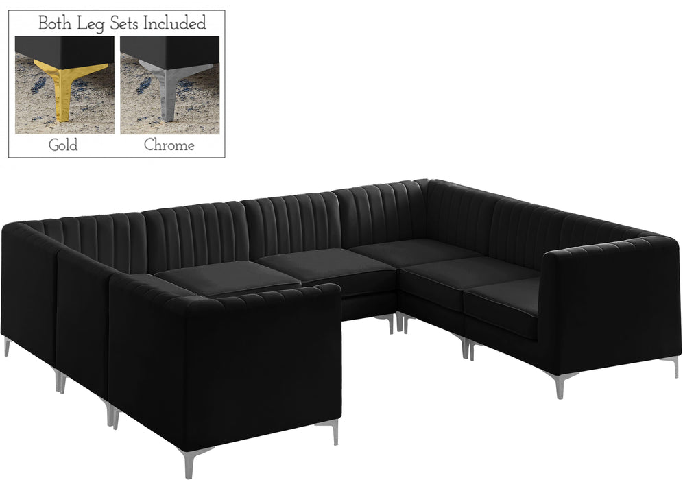 Alina Black Velvet Modular Sectional - Royal Furniture & Gifts (MI) - Multi Location