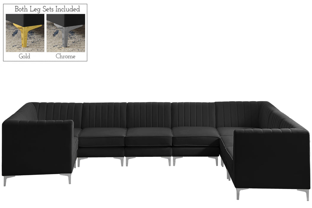 Alina Black Velvet Modular Sectional - Royal Furniture & Gifts (MI) - Multi Location