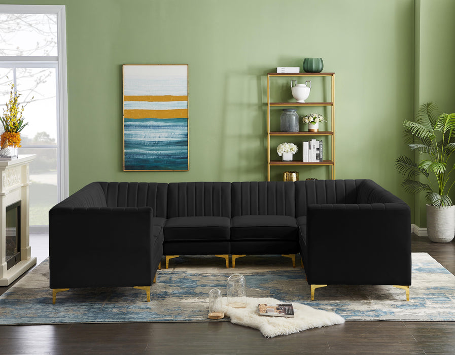 Alina Black Velvet Modular Sectional - Royal Furniture & Gifts (MI) - Multi Location