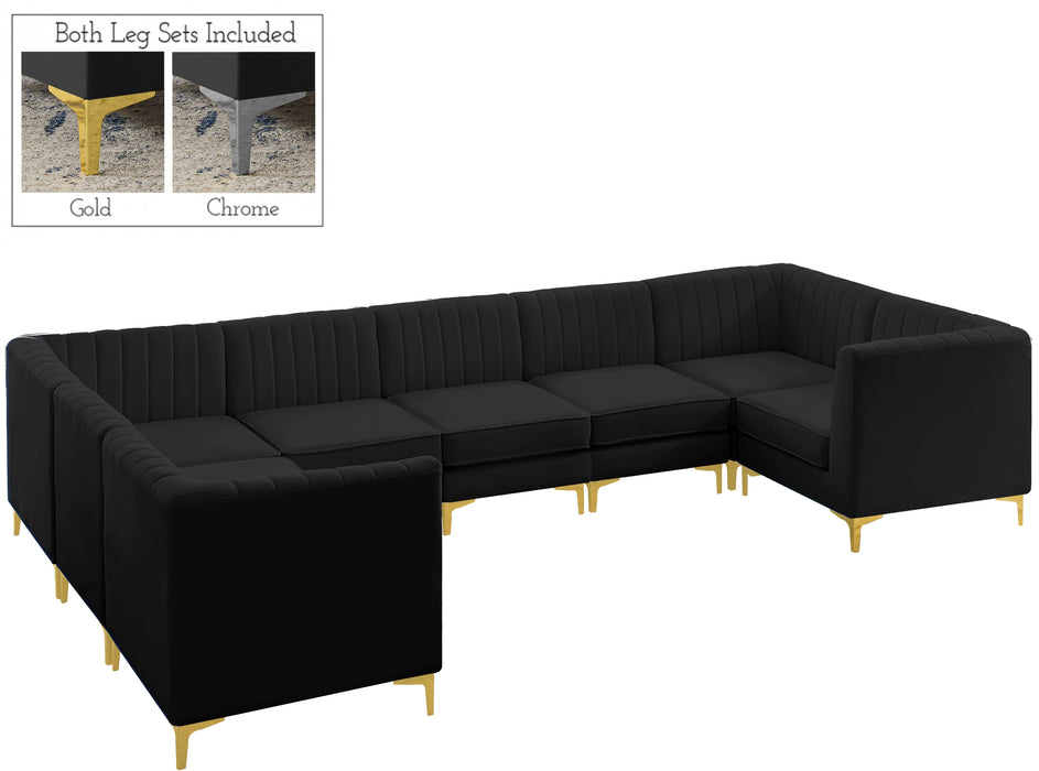 Alina Black Velvet Modular Sectional - Royal Furniture & Gifts (MI) - Multi Location