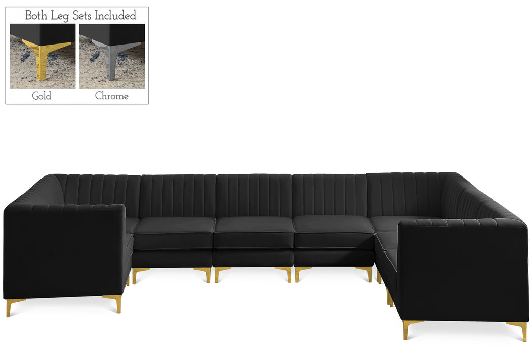 Alina Black Velvet Modular Sectional - Royal Furniture & Gifts (MI) - Multi Location