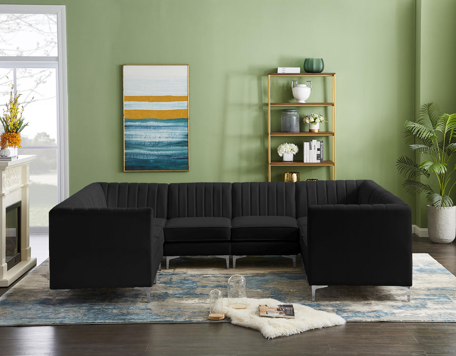 Alina Black Velvet Modular Sectional - Royal Furniture & Gifts (MI) - Multi Location