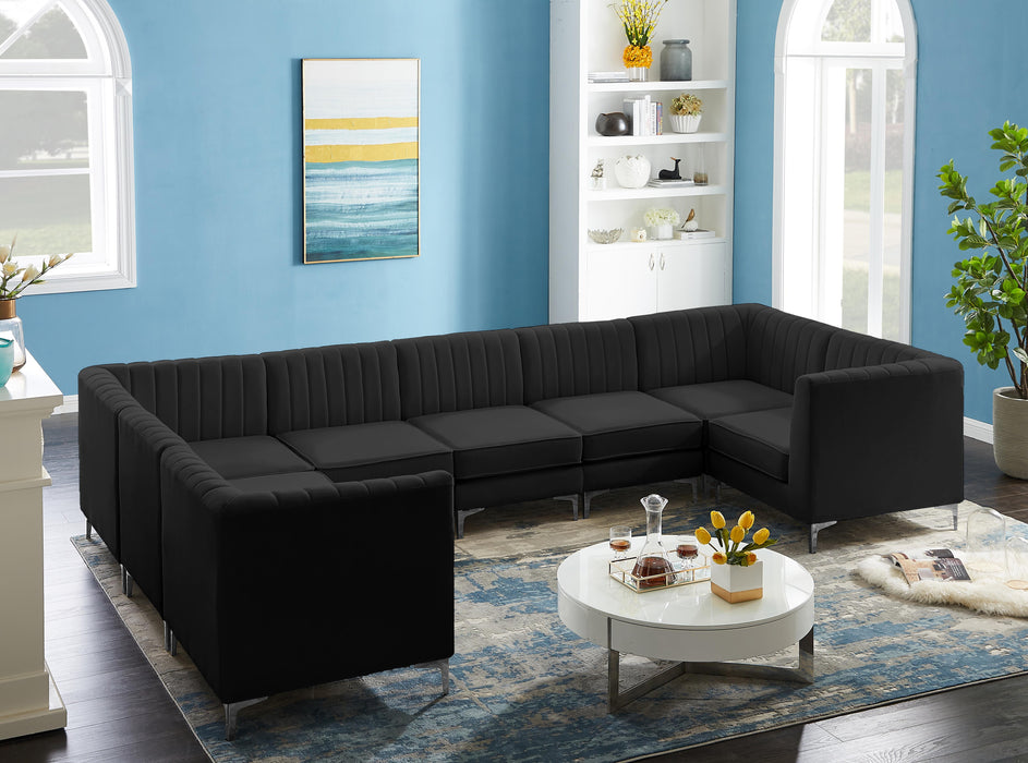 Alina Black Velvet Modular Sectional - Royal Furniture & Gifts (MI) - Multi Location