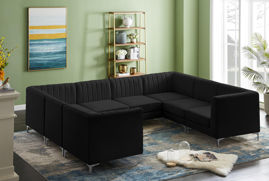 Alina Black Velvet Modular Sectional - Royal Furniture & Gifts (MI) - Multi Location