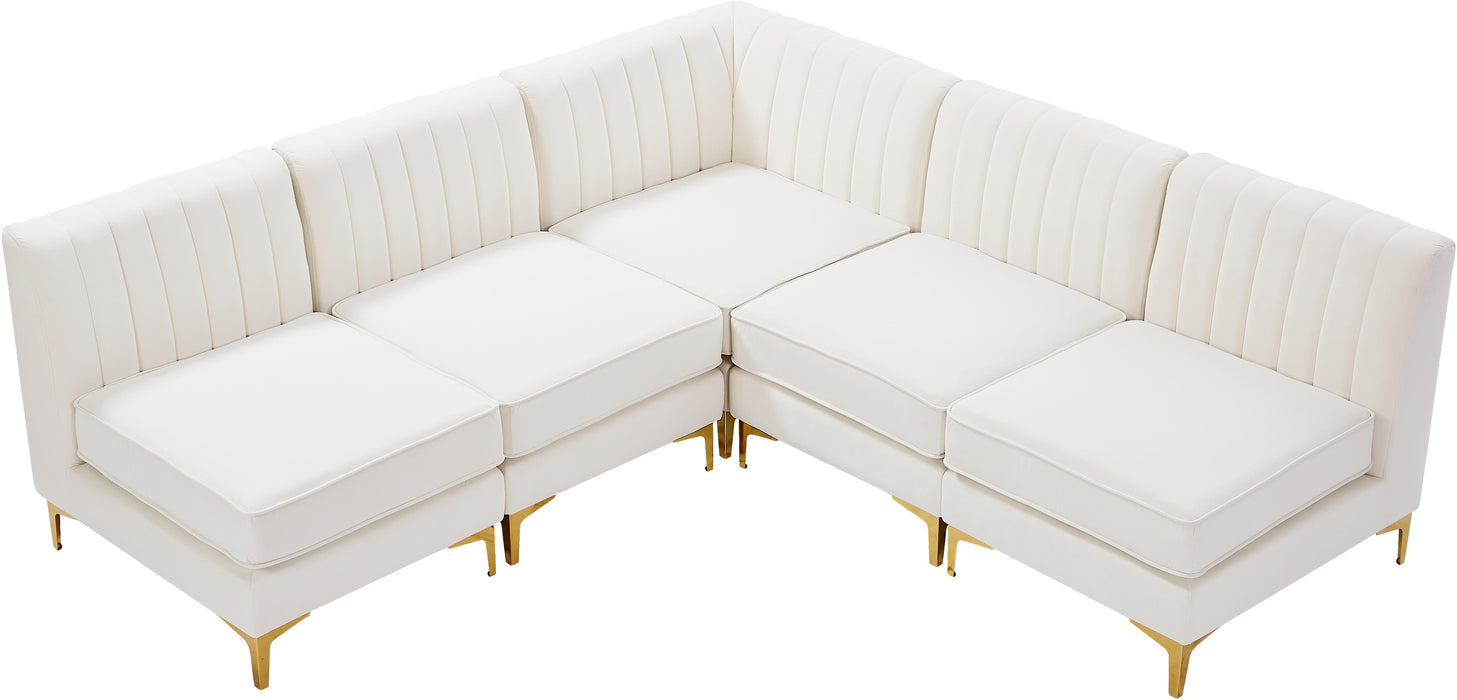 Alina Cream Velvet Modular Sectional - Royal Furniture & Gifts (MI) - Multi Location