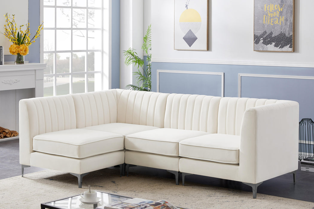 Alina Cream Velvet Modular Sectional - Royal Furniture & Gifts (MI) - Multi Location