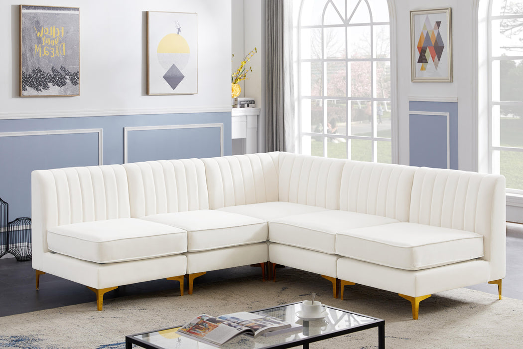 Alina Cream Velvet Modular Sectional - Royal Furniture & Gifts (MI) - Multi Location