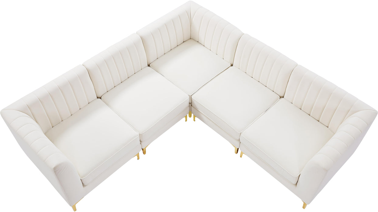 Alina Cream Velvet Modular Sectional - Royal Furniture & Gifts (MI) - Multi Location