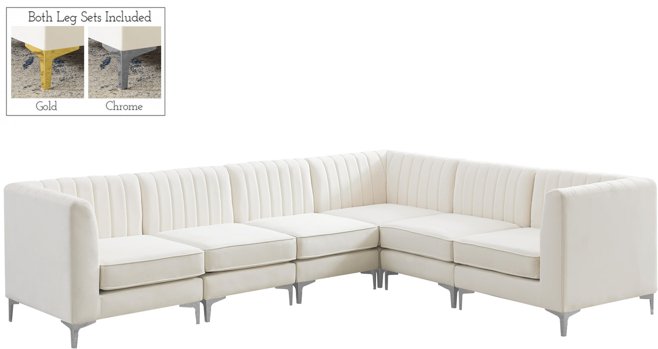 Alina Cream Velvet Modular Sectional - Royal Furniture & Gifts (MI) - Multi Location