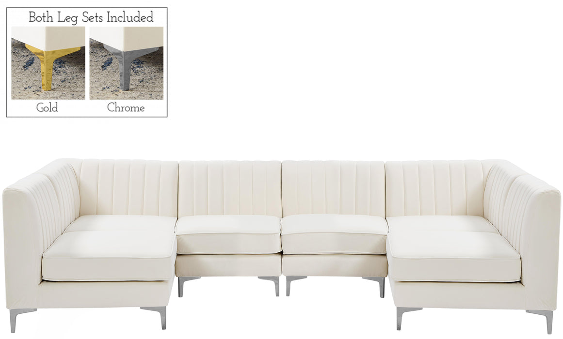 Alina Cream Velvet Modular Sectional - Royal Furniture & Gifts (MI) - Multi Location