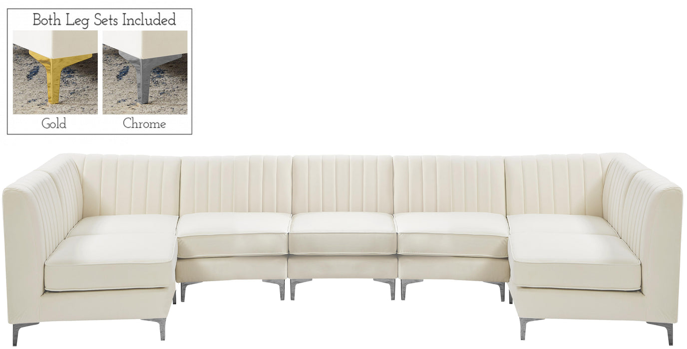 Alina Cream Velvet Modular Sectional - Royal Furniture & Gifts (MI) - Multi Location