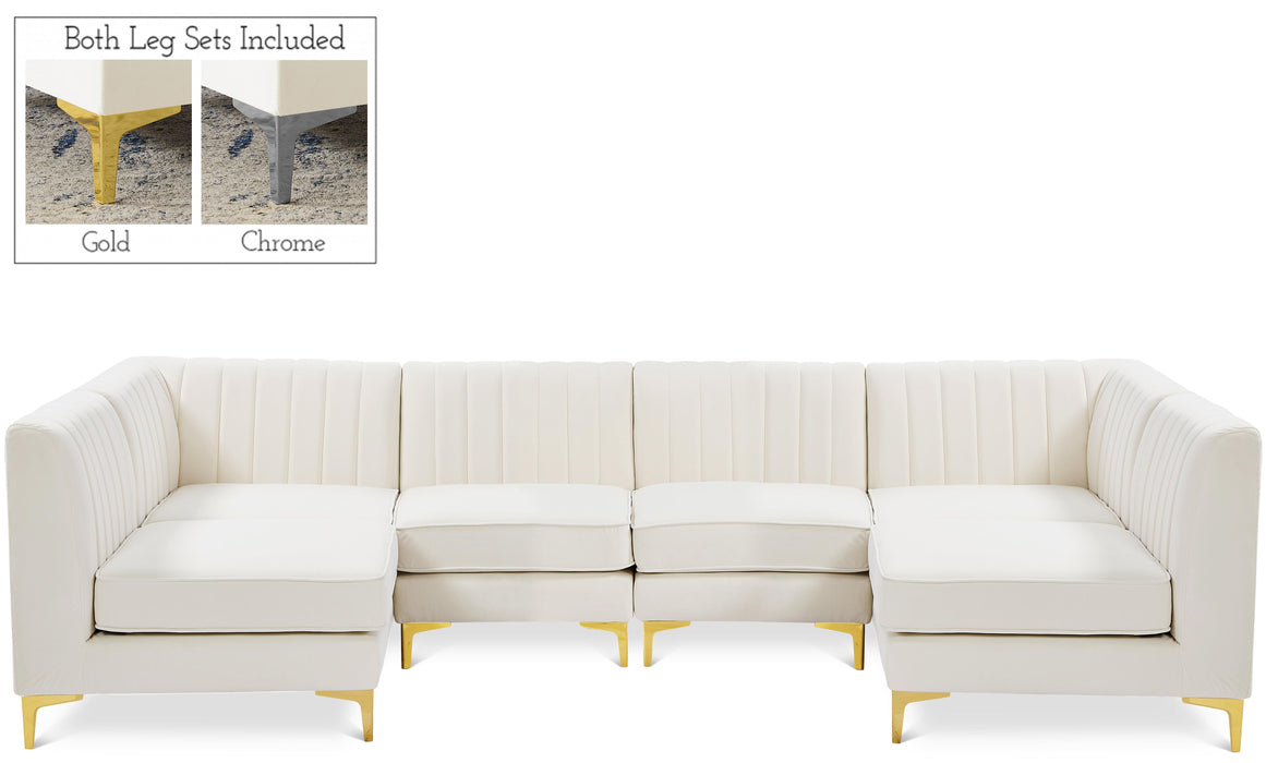 Alina Cream Velvet Modular Sectional - Royal Furniture & Gifts (MI) - Multi Location