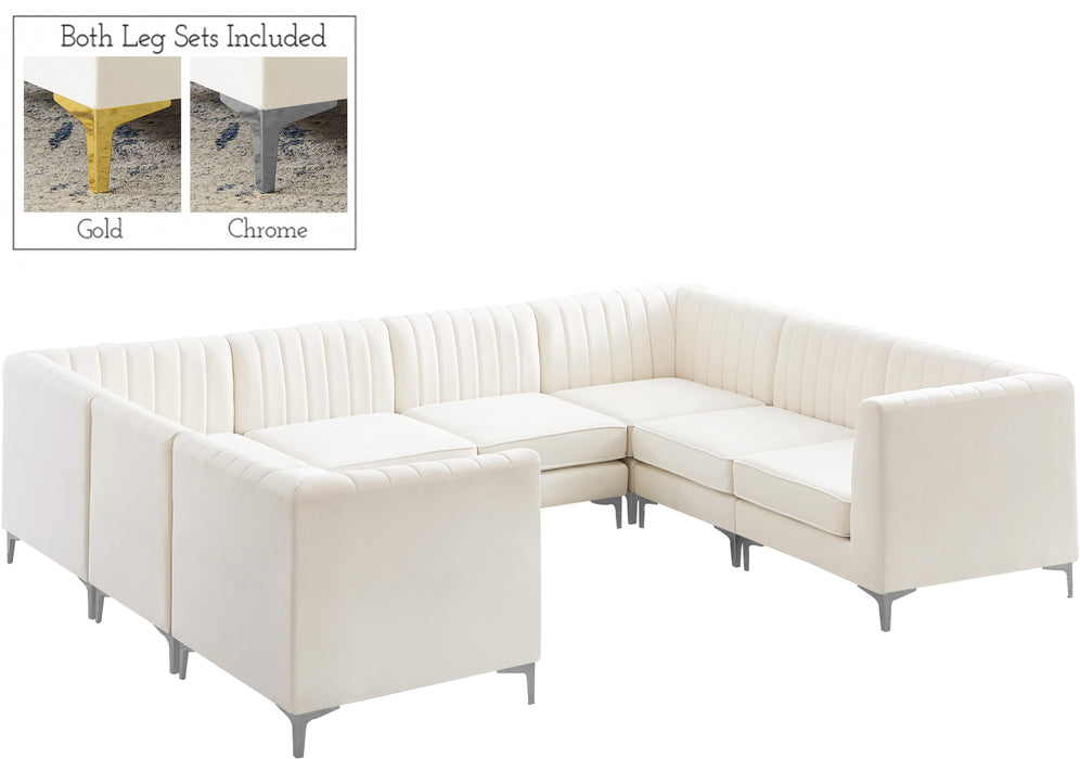 Alina Cream Velvet Modular Sectional - Royal Furniture & Gifts (MI) - Multi Location
