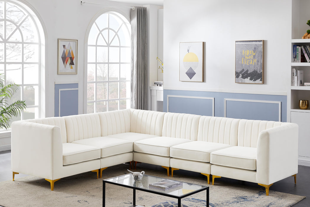 Alina Cream Velvet Modular Sectional - Royal Furniture & Gifts (MI) - Multi Location