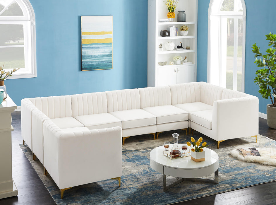 Alina Cream Velvet Modular Sectional - Royal Furniture & Gifts (MI) - Multi Location