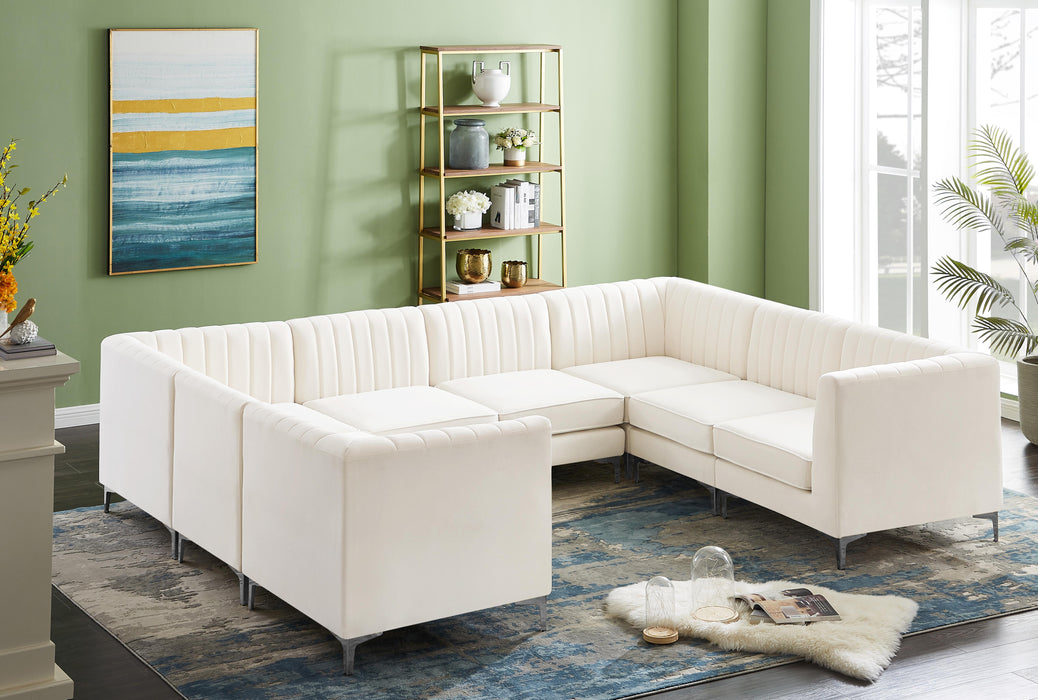 Alina Cream Velvet Modular Sectional - Royal Furniture & Gifts (MI) - Multi Location