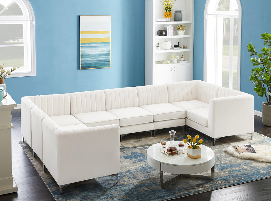 Alina Cream Velvet Modular Sectional - Royal Furniture & Gifts (MI) - Multi Location