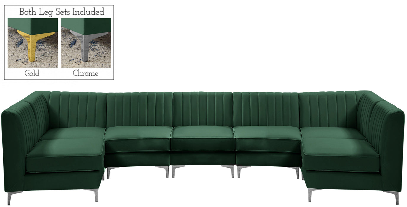 Alina Green Velvet Modular Sectional - Royal Furniture & Gifts (MI) - Multi Location
