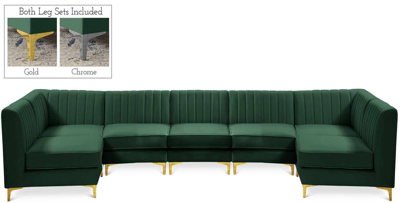 Alina Green Velvet Modular Sectional - Royal Furniture & Gifts (MI) - Multi Location
