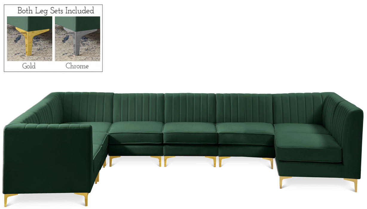Alina Green Velvet Modular Sectional - Royal Furniture & Gifts (MI) - Multi Location