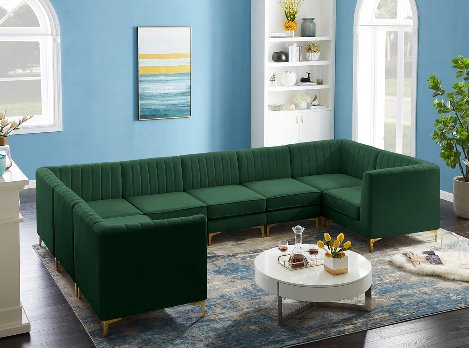Alina Green Velvet Modular Sectional - Royal Furniture & Gifts (MI) - Multi Location