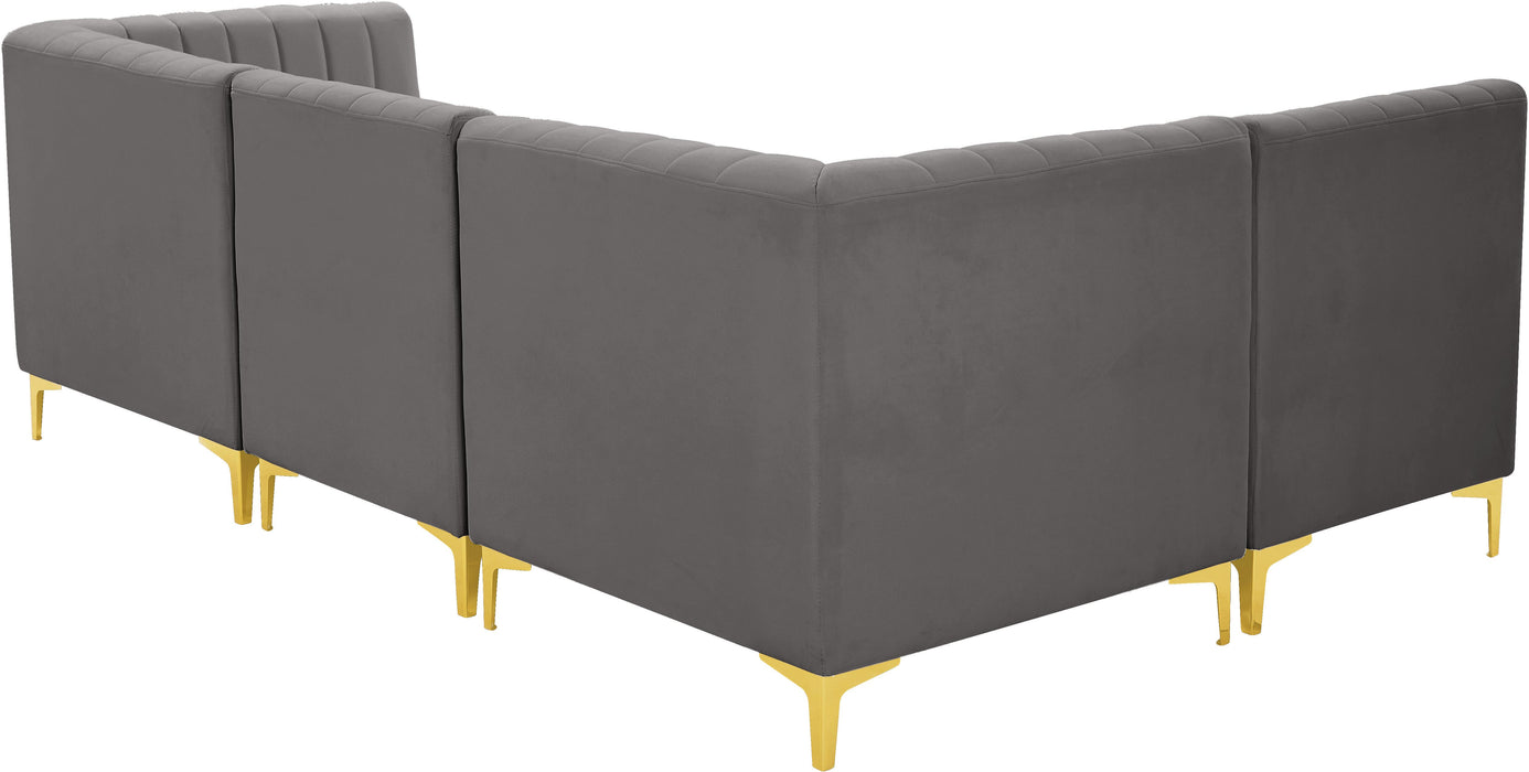 Alina Grey Velvet Modular Sectional - Royal Furniture & Gifts (MI) - Multi Location