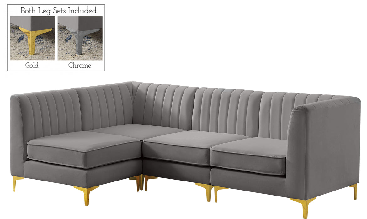 Alina Grey Velvet Modular Sectional - Royal Furniture & Gifts (MI) - Multi Location