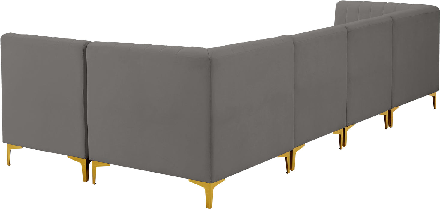 Alina Grey Velvet Modular Sectional - Royal Furniture & Gifts (MI) - Multi Location