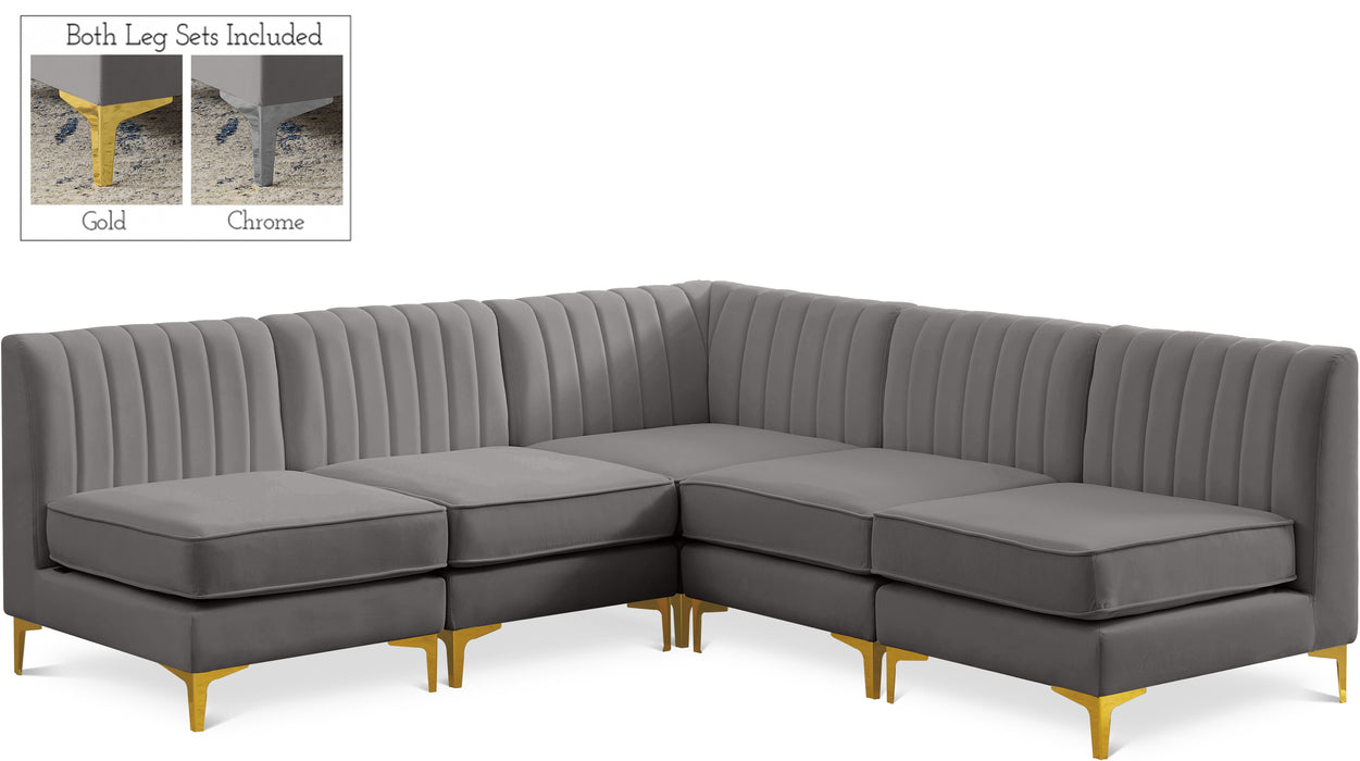 Alina Grey Velvet Modular Sectional - Royal Furniture & Gifts (MI) - Multi Location