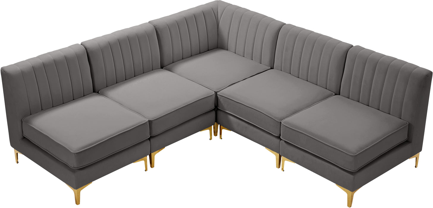 Alina Grey Velvet Modular Sectional - Royal Furniture & Gifts (MI) - Multi Location
