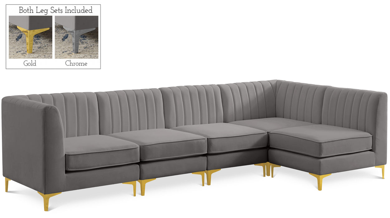 Alina Grey Velvet Modular Sectional - Royal Furniture & Gifts (MI) - Multi Location