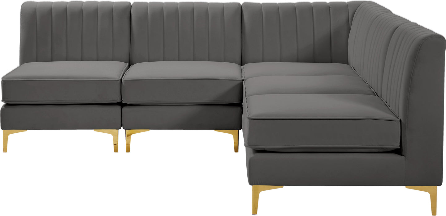 Alina Grey Velvet Modular Sectional - Royal Furniture & Gifts (MI) - Multi Location