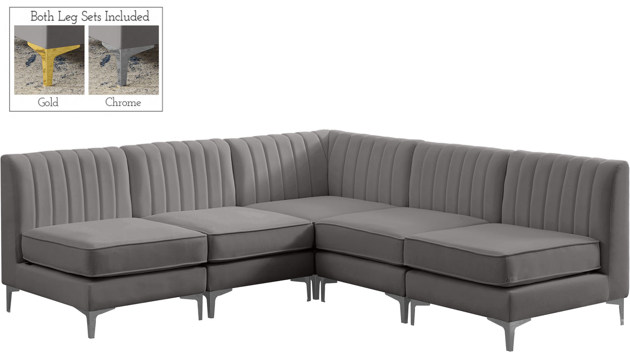 Alina Grey Velvet Modular Sectional - Royal Furniture & Gifts (MI) - Multi Location