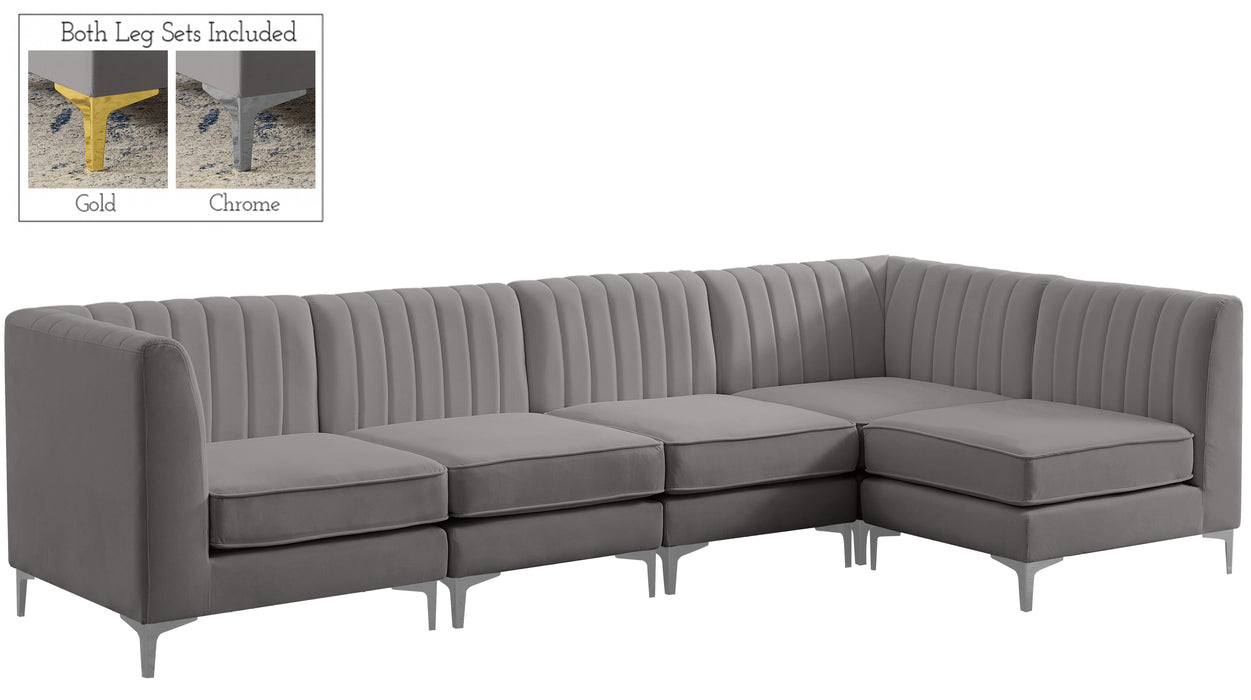 Alina Grey Velvet Modular Sectional - Royal Furniture & Gifts (MI) - Multi Location