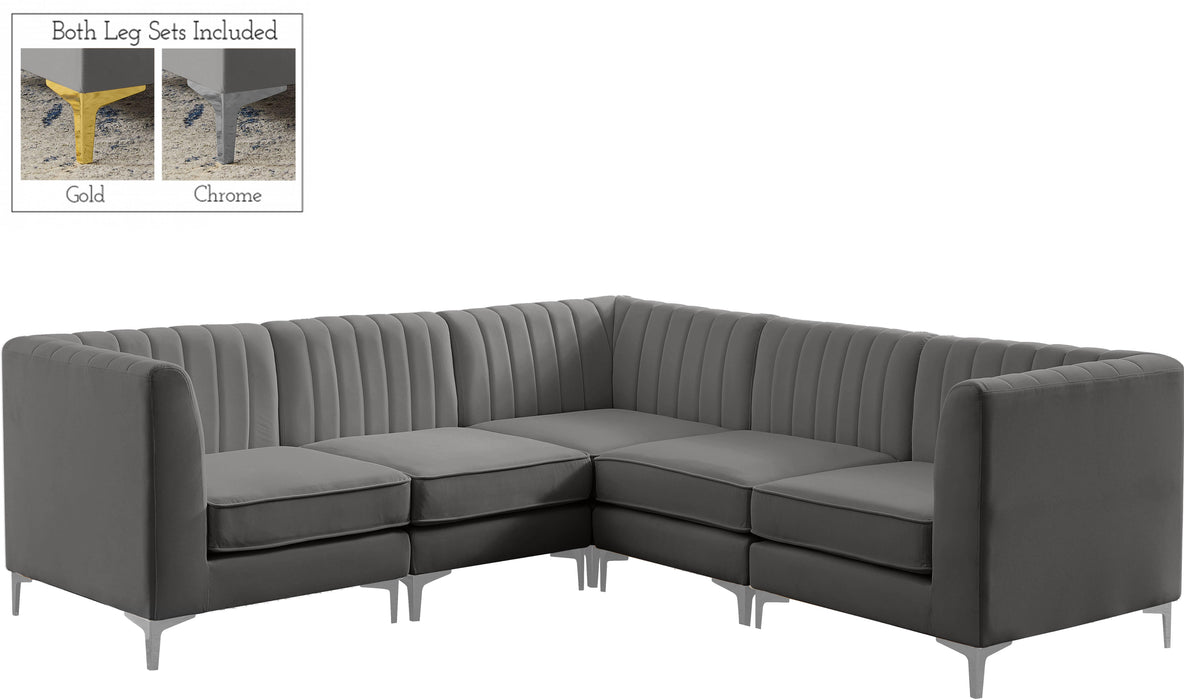 Alina Grey Velvet Modular Sectional - Royal Furniture & Gifts (MI) - Multi Location